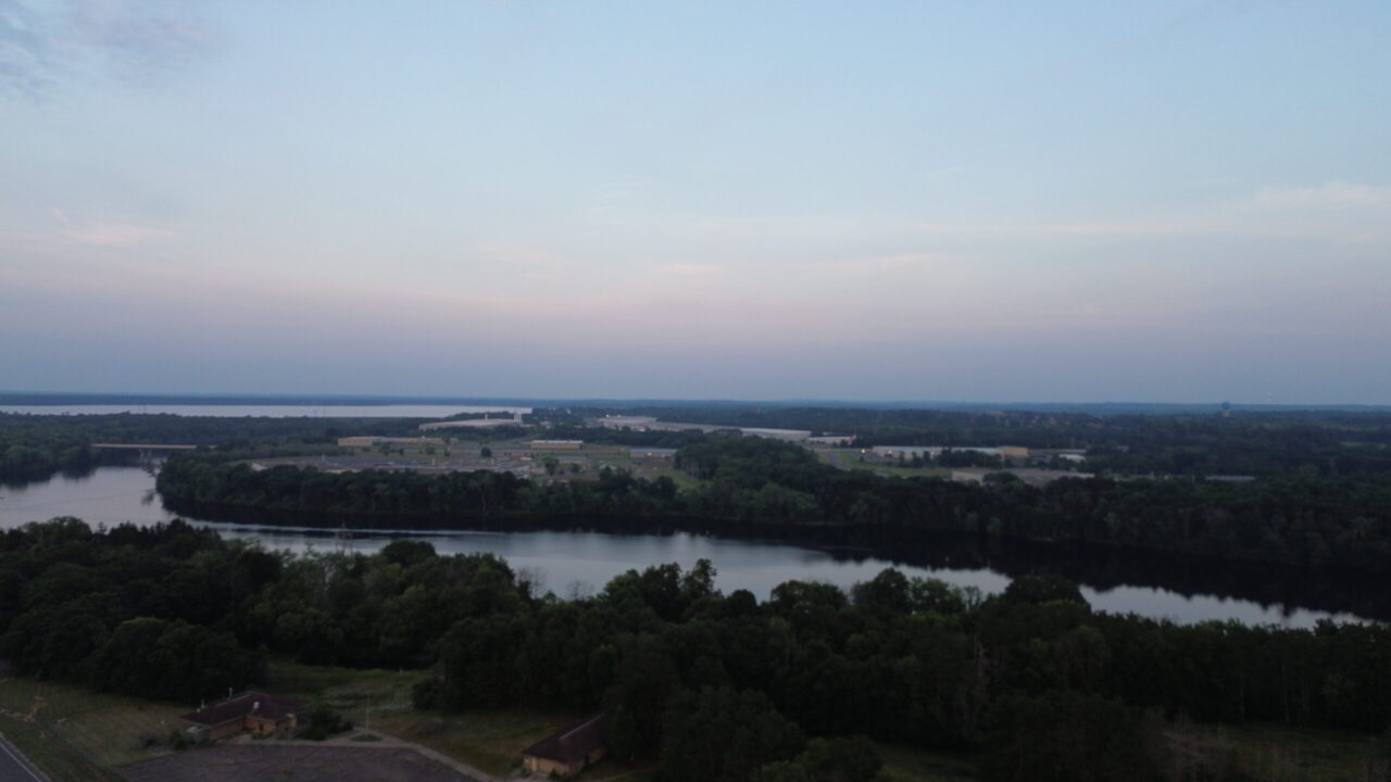 aerial drone river landscape